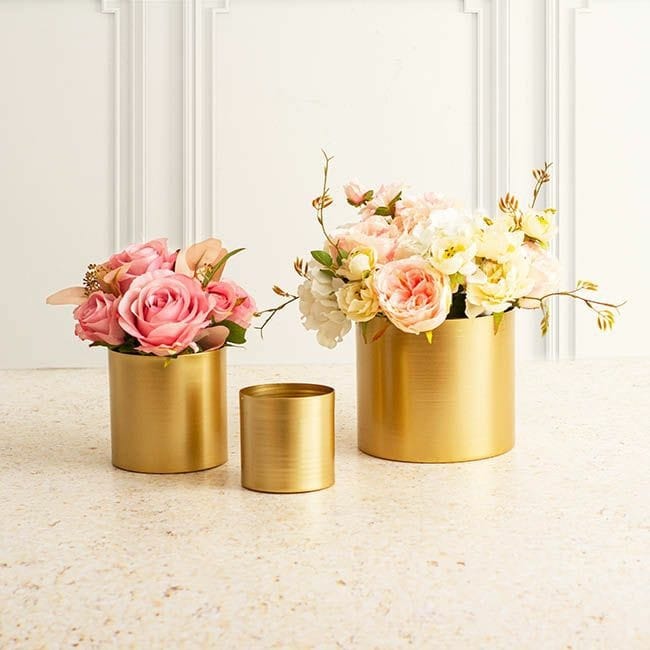 Brushed Brass Cylinder Vase