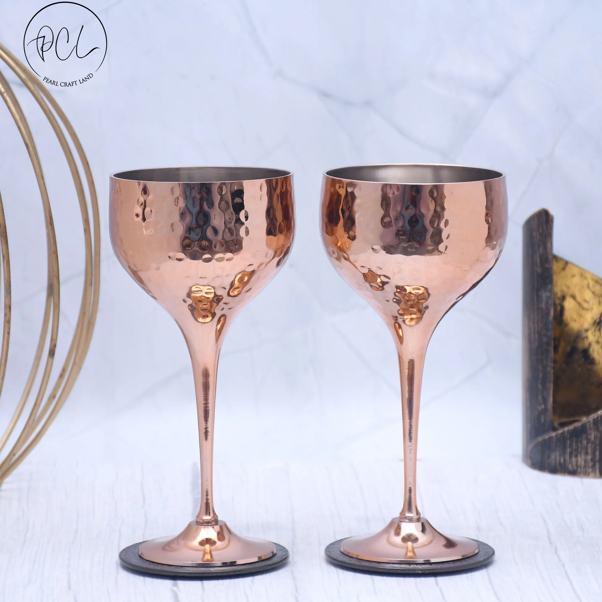Hammered Wine Goblet (Set of 2)