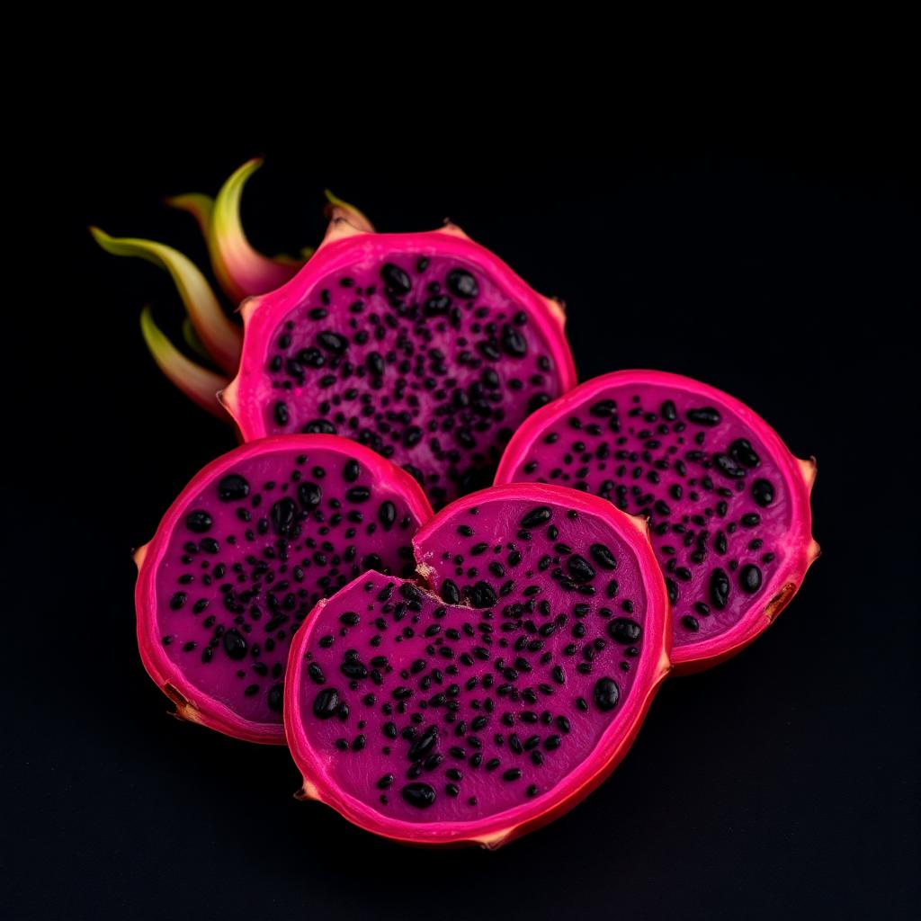 Sliced premium red dragon fruit
