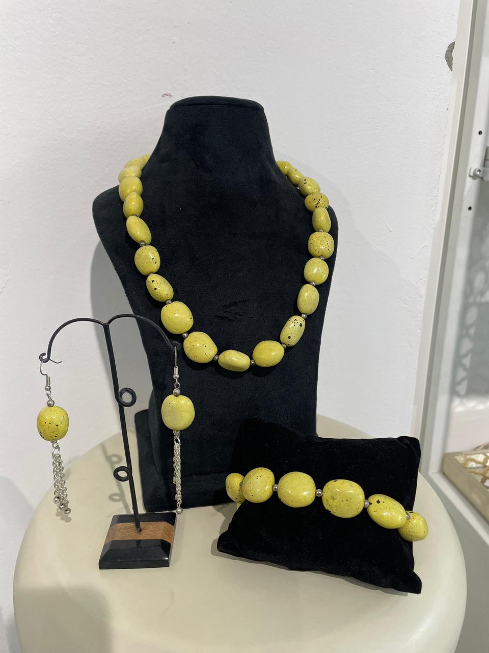 Citrine Yellow Stone Set